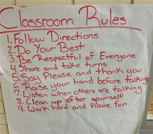 Frederick Classroom Rules